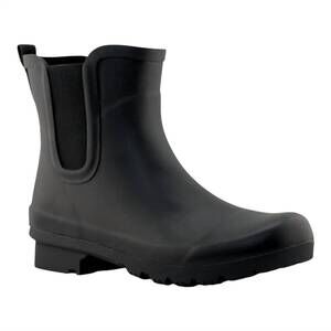NEW ROMA women's chelsea rain boots in matte black